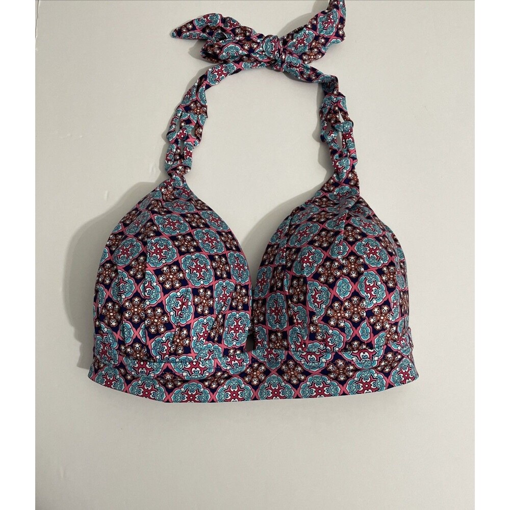 Liz Claiborne Women’s 10 Multicolor Halter Swim Top Paisley Print Beachwear